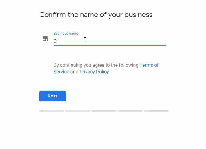 Enter Google My Business Name